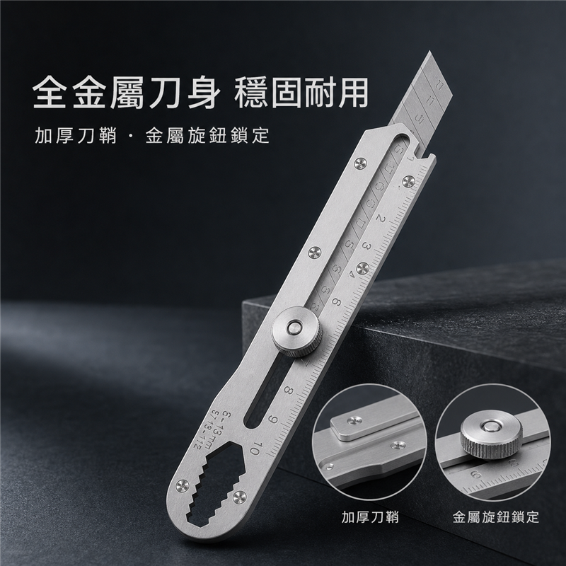 加厚全鋼美工刀｜多功能重型工業裁切刀｜不鏽鋼牆紙刀架