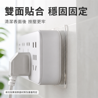 免打孔拖板固定器｜壁掛式排插插座收納架｜自黏無痕牆貼