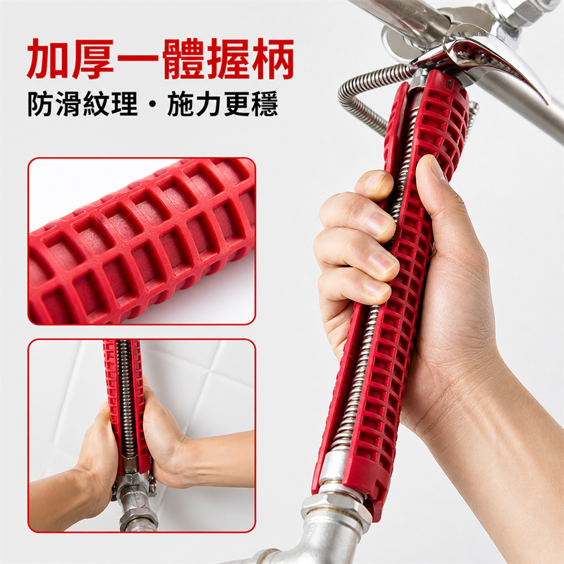 八合一水槽扳手｜洗面盆水龍頭安裝工具｜多功能水管擰鬆器
