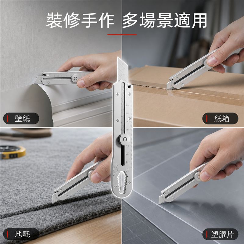 加厚全鋼美工刀｜多功能重型工業裁切刀｜不鏽鋼牆紙刀架