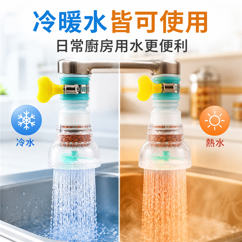 水龍頭防濺延伸器｜廚房花灑式出水嘴｜家用濾水接頭