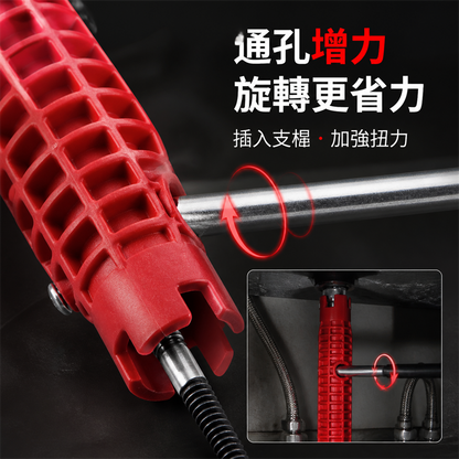 八合一水槽扳手｜洗面盆水龍頭安裝工具｜多功能水管擰鬆器