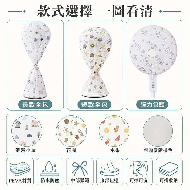 全包式電風扇防塵罩｜立式座地風扇保護套｜家用防灰收納罩