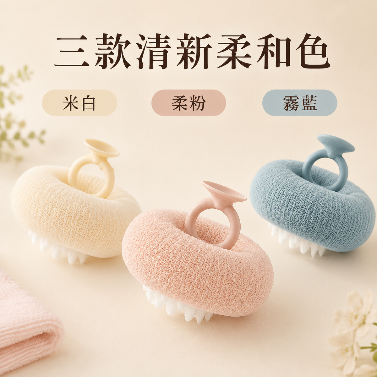 吸盤式按摩去角質沐浴刷