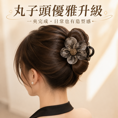 優雅閃鑽太陽花盤髮抓夾