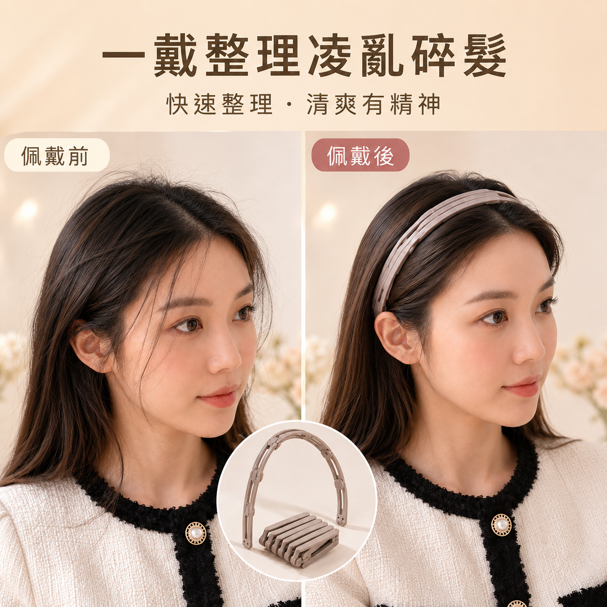 可折疊伸縮髮箍｜洗臉旅行防滑壓髮碎髮整理｜便攜頭箍女